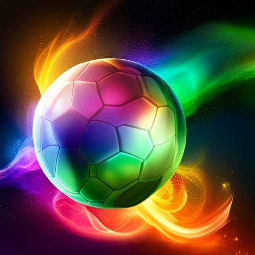 Rainbow football - AI Generated Artwork - NightCafe Creator