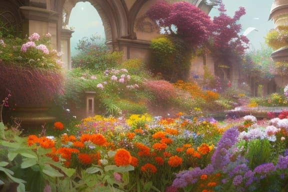 flower garden - AI Generated Artwork - NightCafe Creator