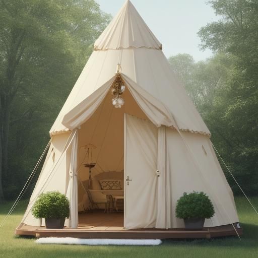 Neoclassical aesthetic glamping