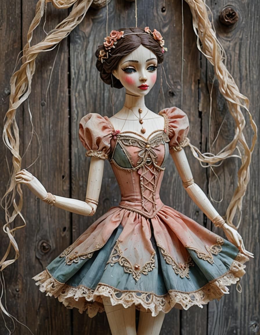 Beautiful ballerina string puppet.  by @FizzyElf