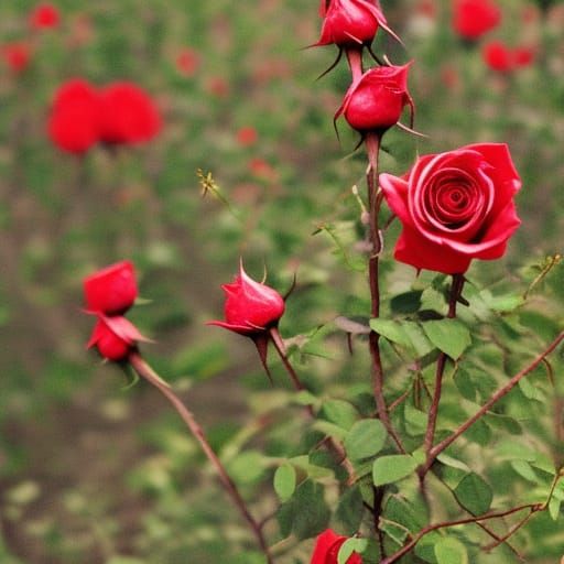 out of control growth nightmarish roses of evil, thorns ever...