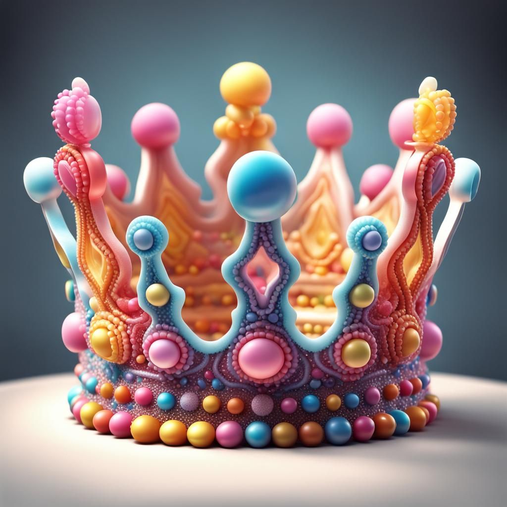 A crown made of sugary candies AI Generated Artwork NightCafe Creator