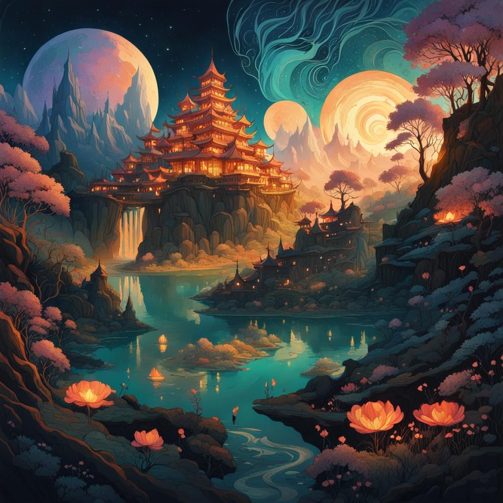 Wondrous lands - AI Generated Artwork - NightCafe Creator