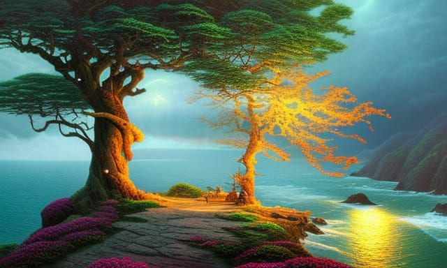 Tree on island