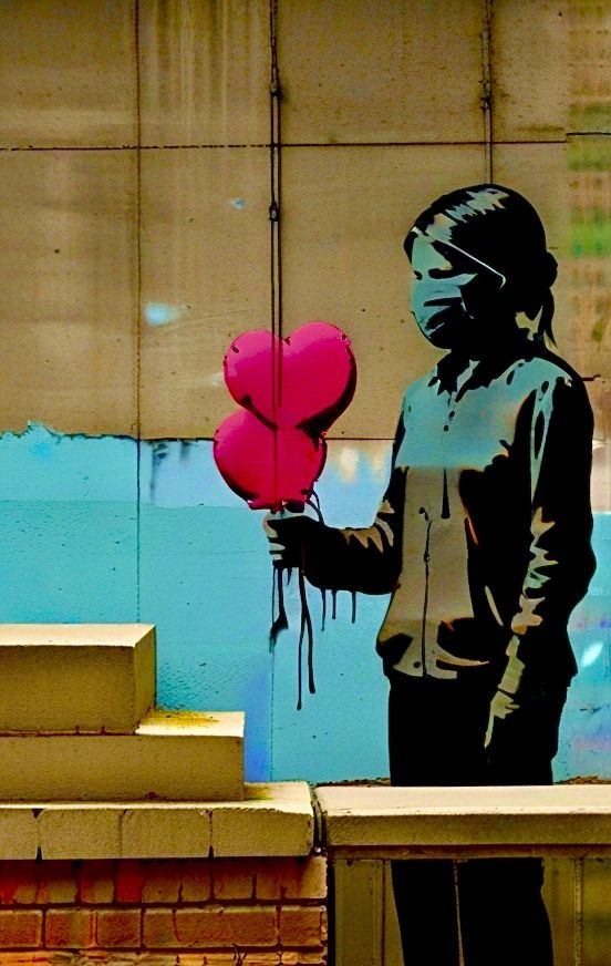 Toxic Love, in the style of Banksy