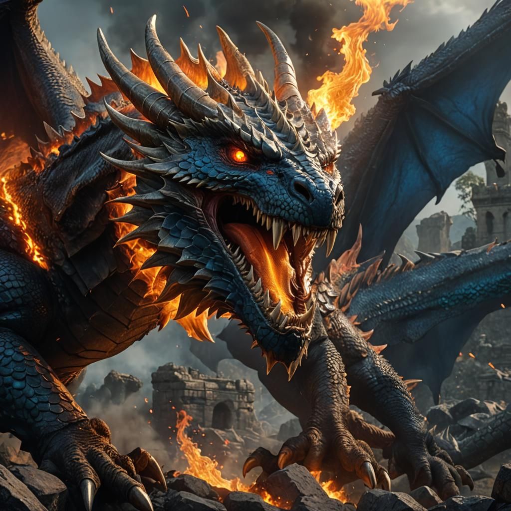 Invincible fire, breathing dragon of war
