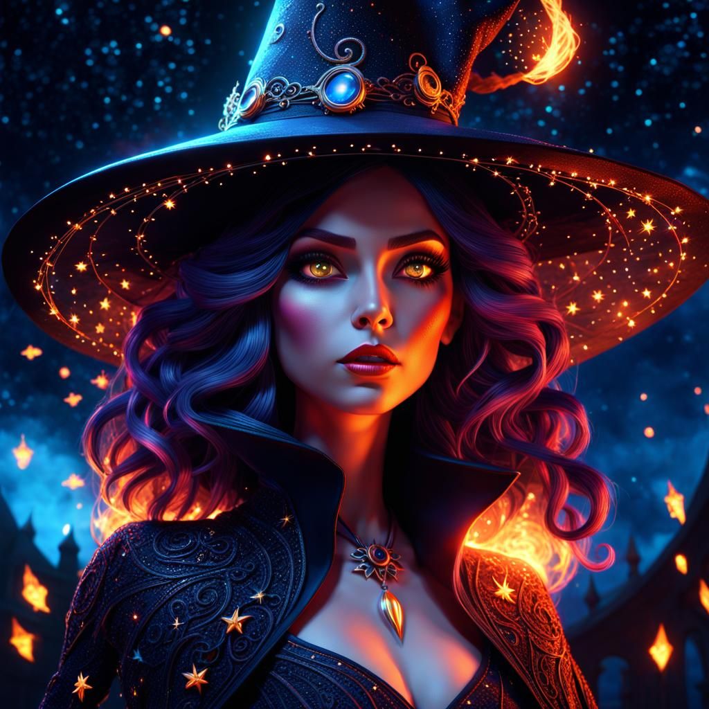 Fire witch - AI Generated Artwork - NightCafe Creator