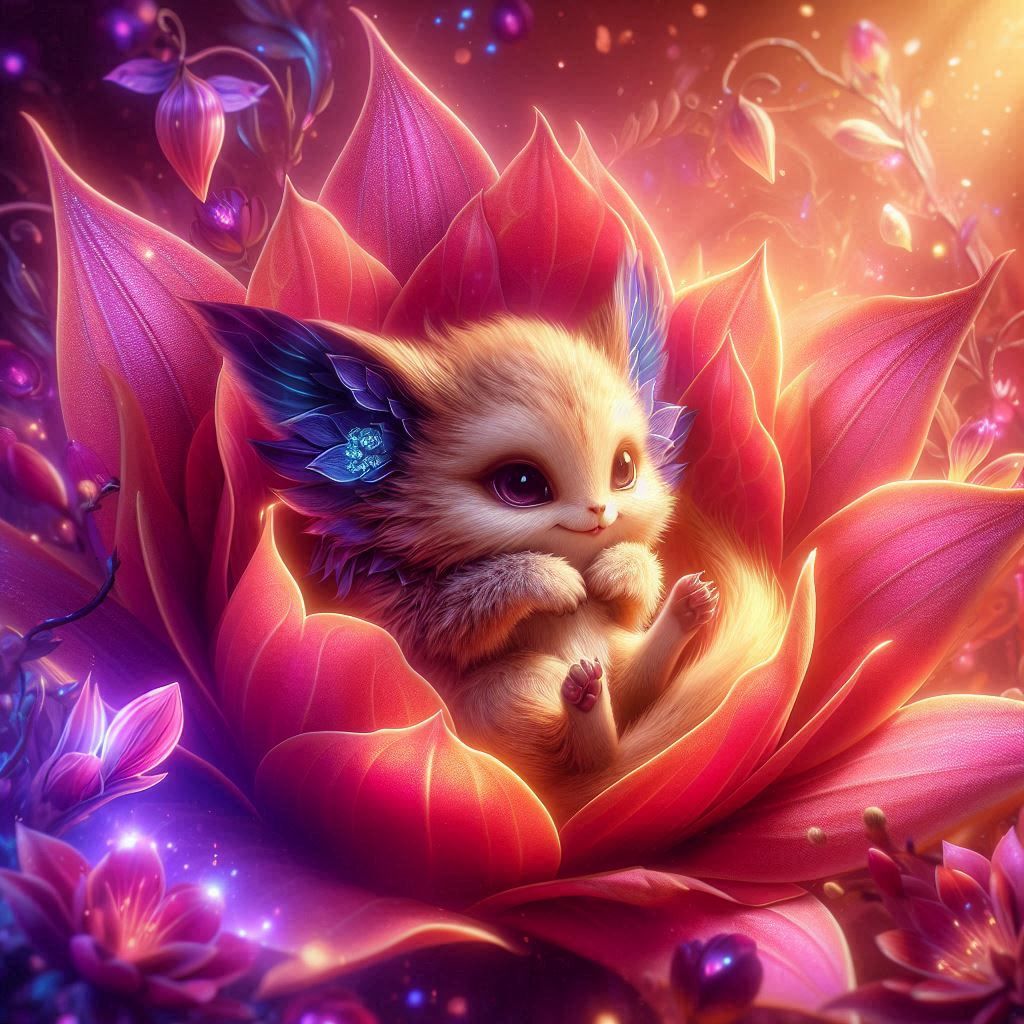 Magical beast in flower