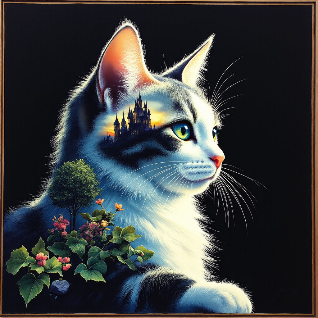 Cat with a castle inside