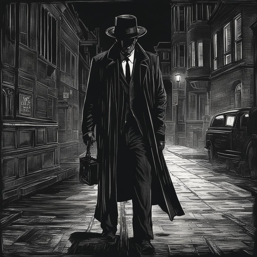 the shadow man in black