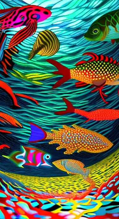 Underwater (Mosaic 101) photograph: refracted lignt illumina...