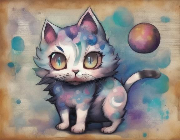  <lora:PR V8 Sketchbook:1.0> super cute kitten playing with a ball of yarn