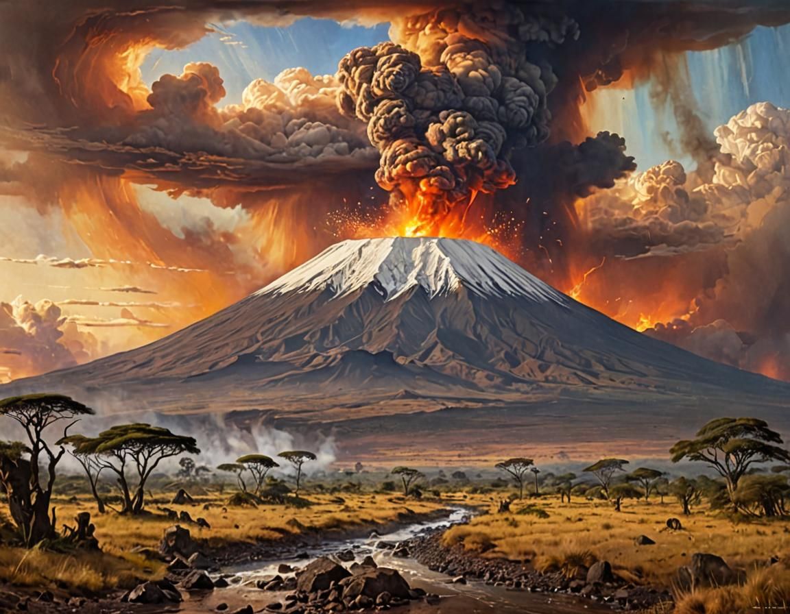 Mount Kilimanjaro Erupting  by @Candi
