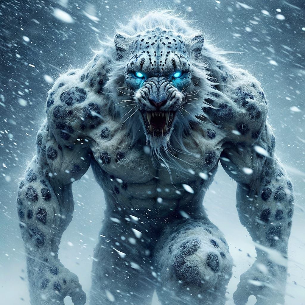 Were-Snow Leopard  by @AGamerWithNoName