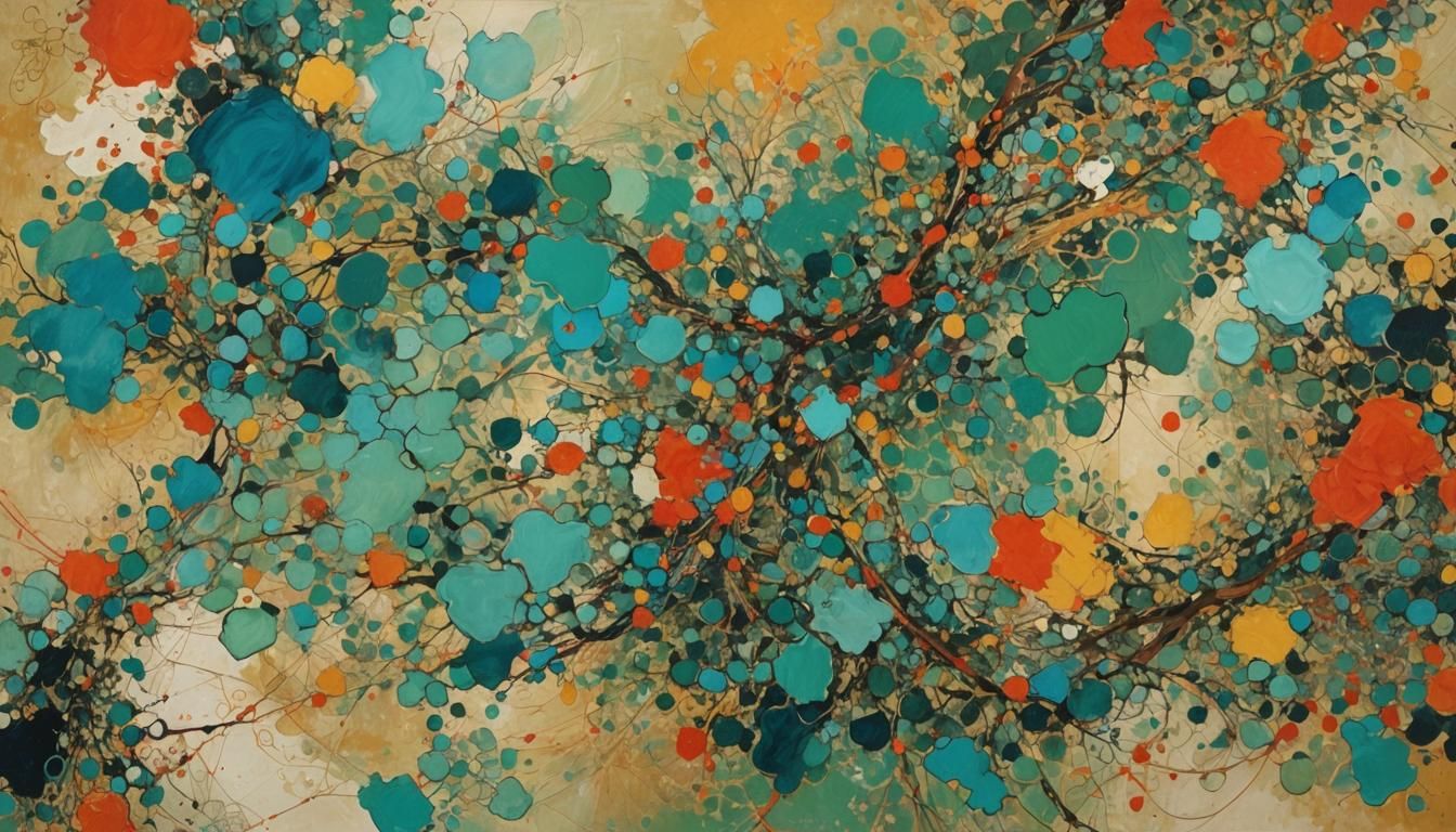 Abstract Art with Complementary Colors and Fine Details