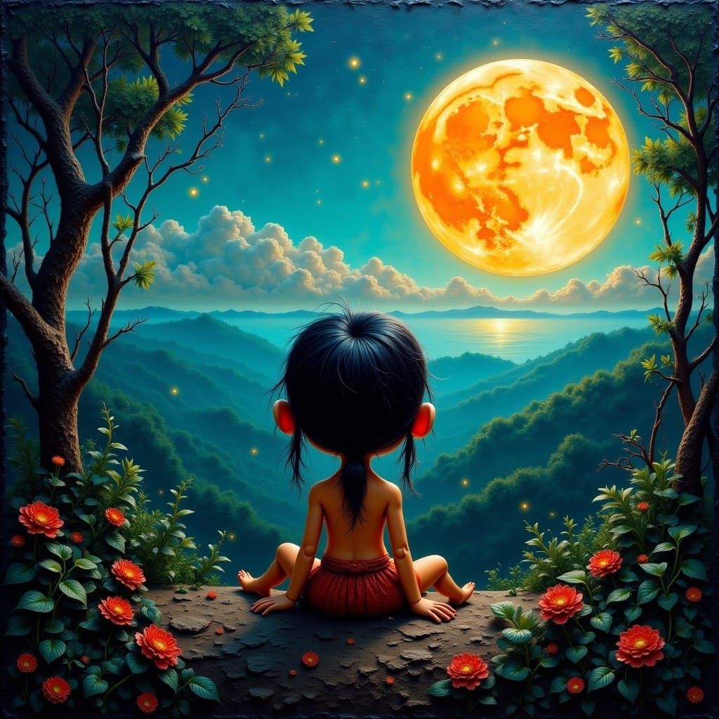 basking in moonlight