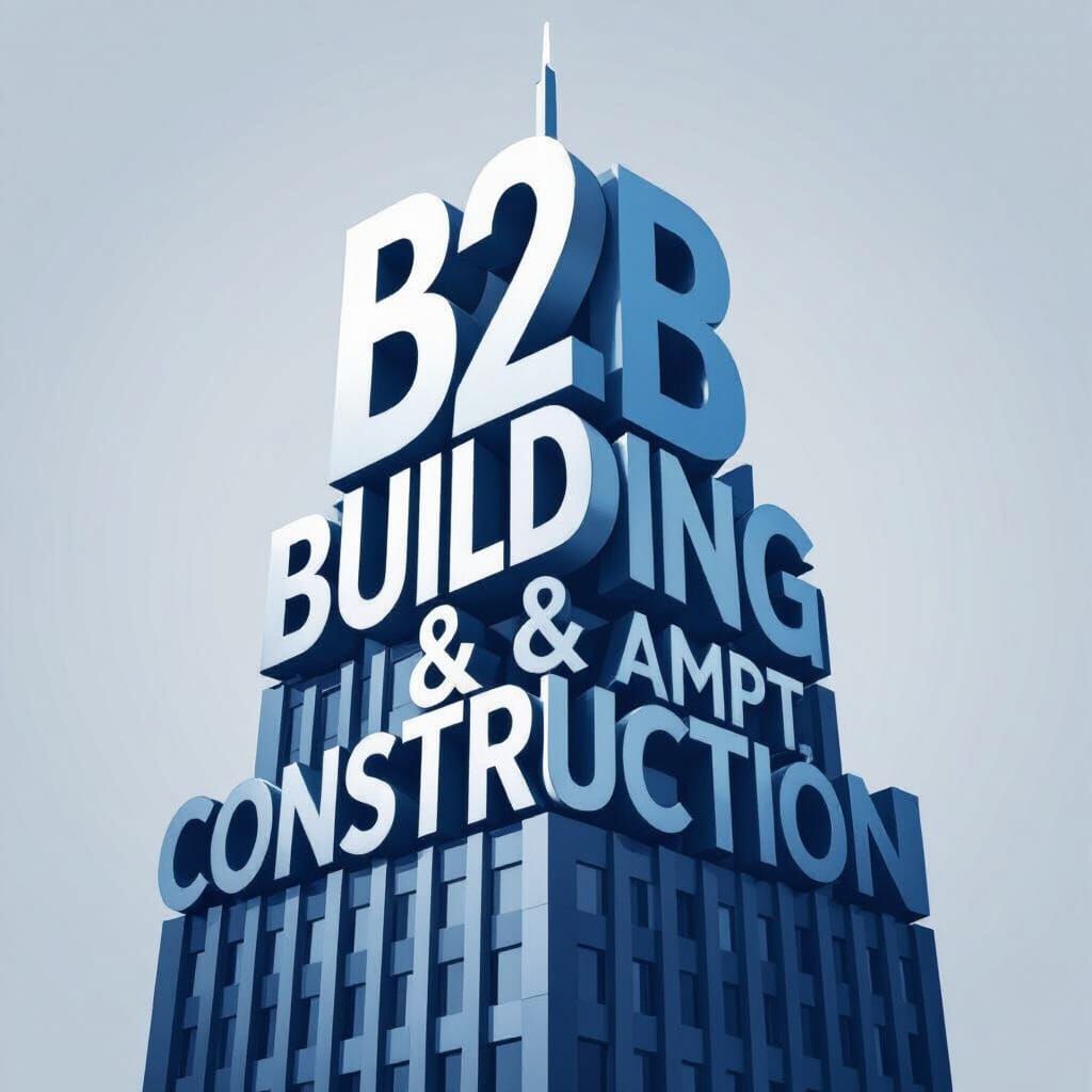 A Caligram 9f the words b2b building & construction 