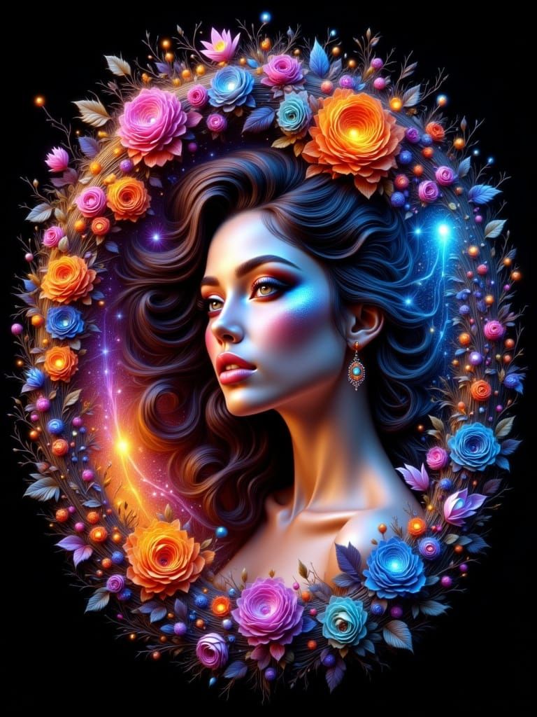 Dynamic Portrait with Triadic Colors and Volumetric Lighting