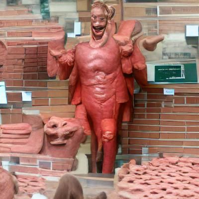 terracotta statue of Satan