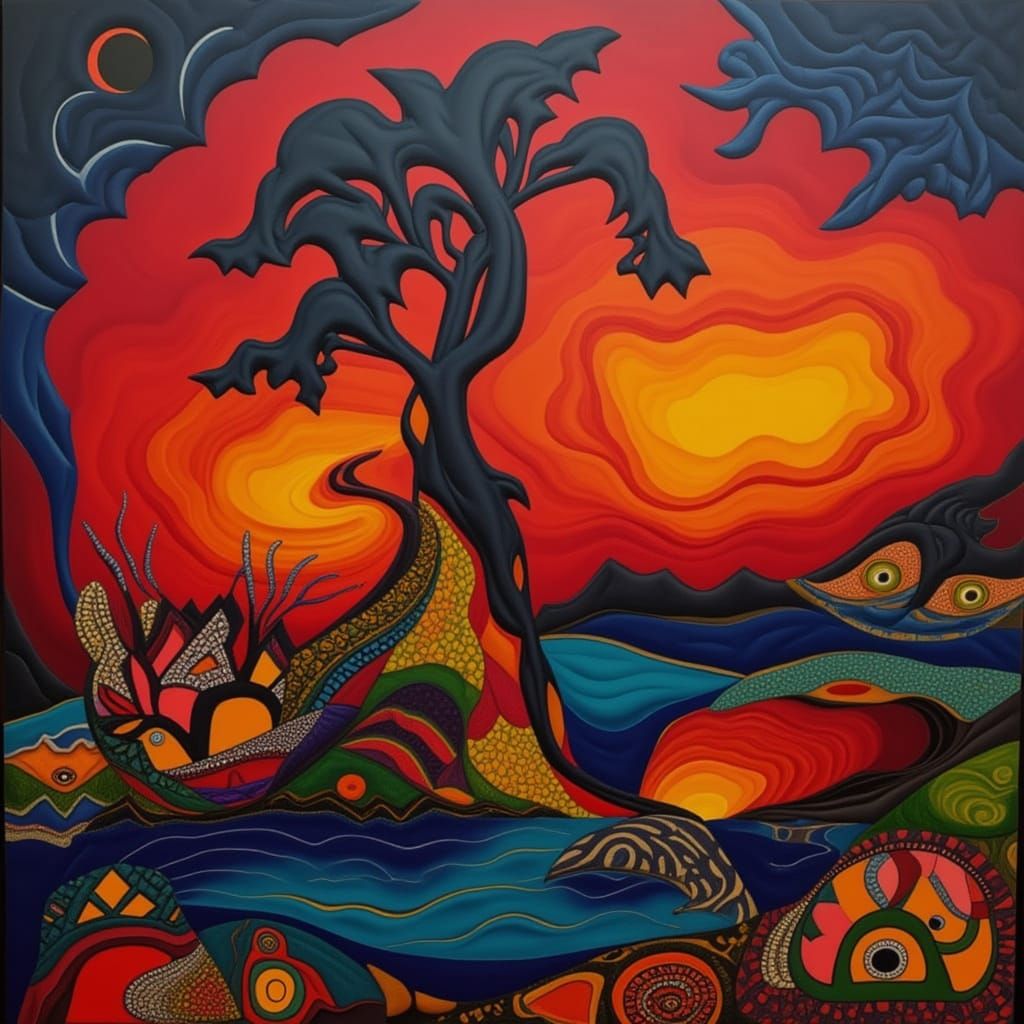 <lora:QUIRKY QUILT:1.0> Bushfire