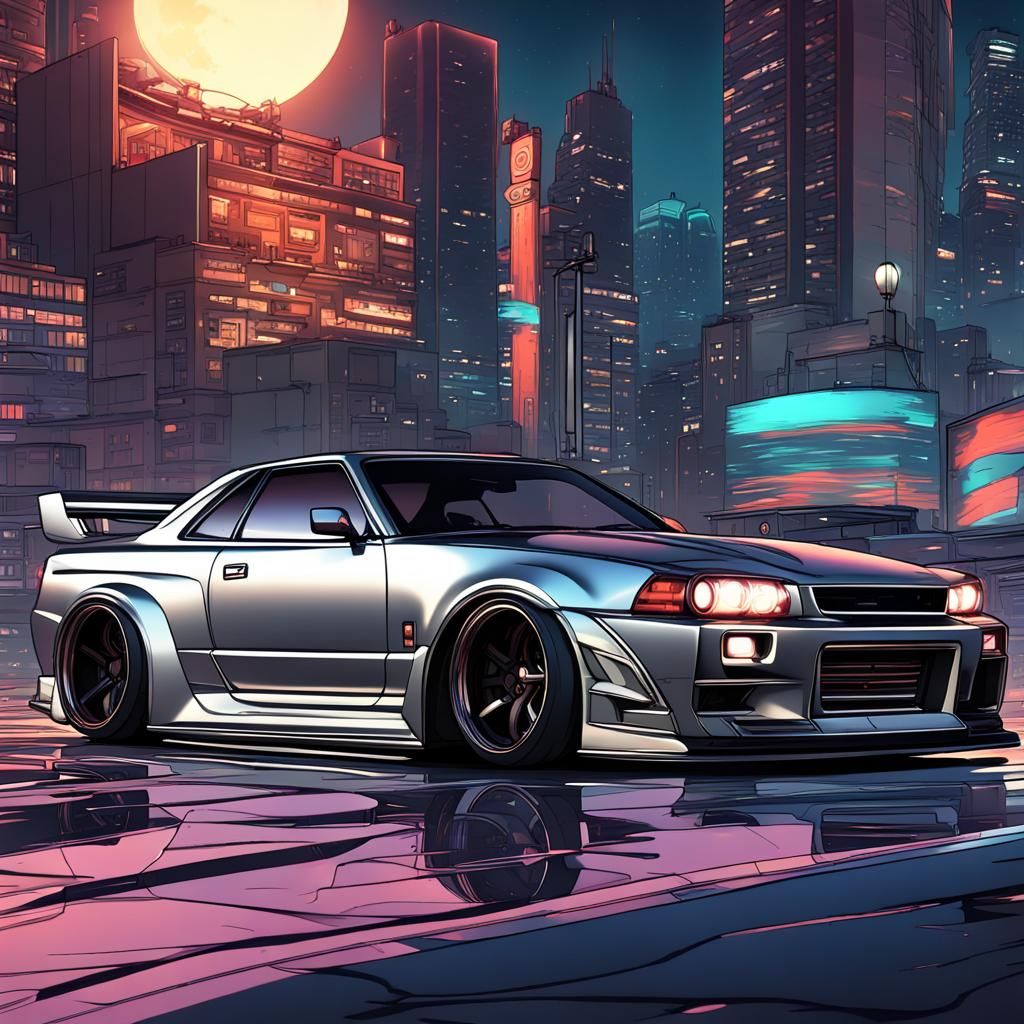 Comic Art poster design Nissan Skyline - AI Generated Artwork ...