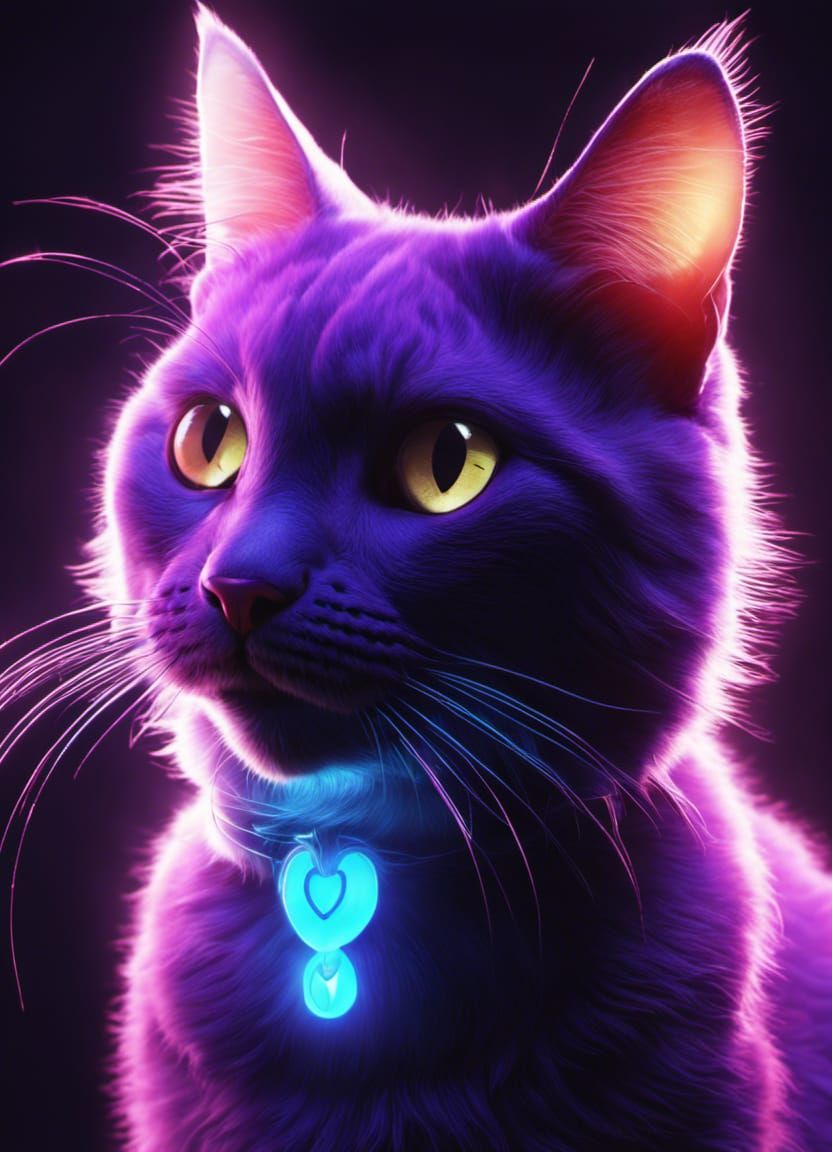 Black Light Kitties - AI Generated Artwork - NightCafe Creator