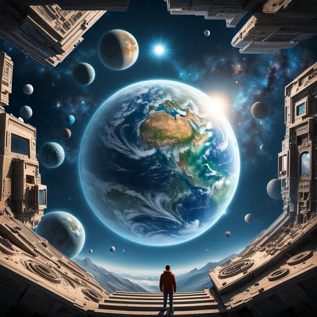 Rensik looking down on the self. inter-dimensional travelers...