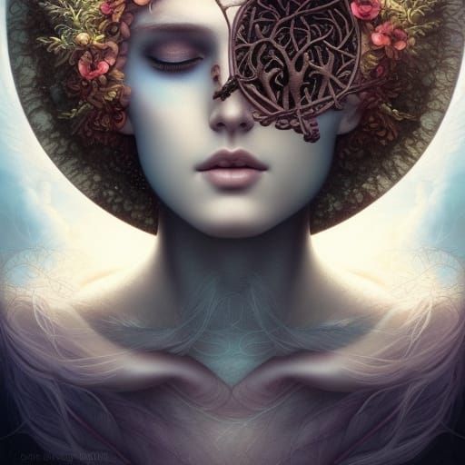 Woman earth tree