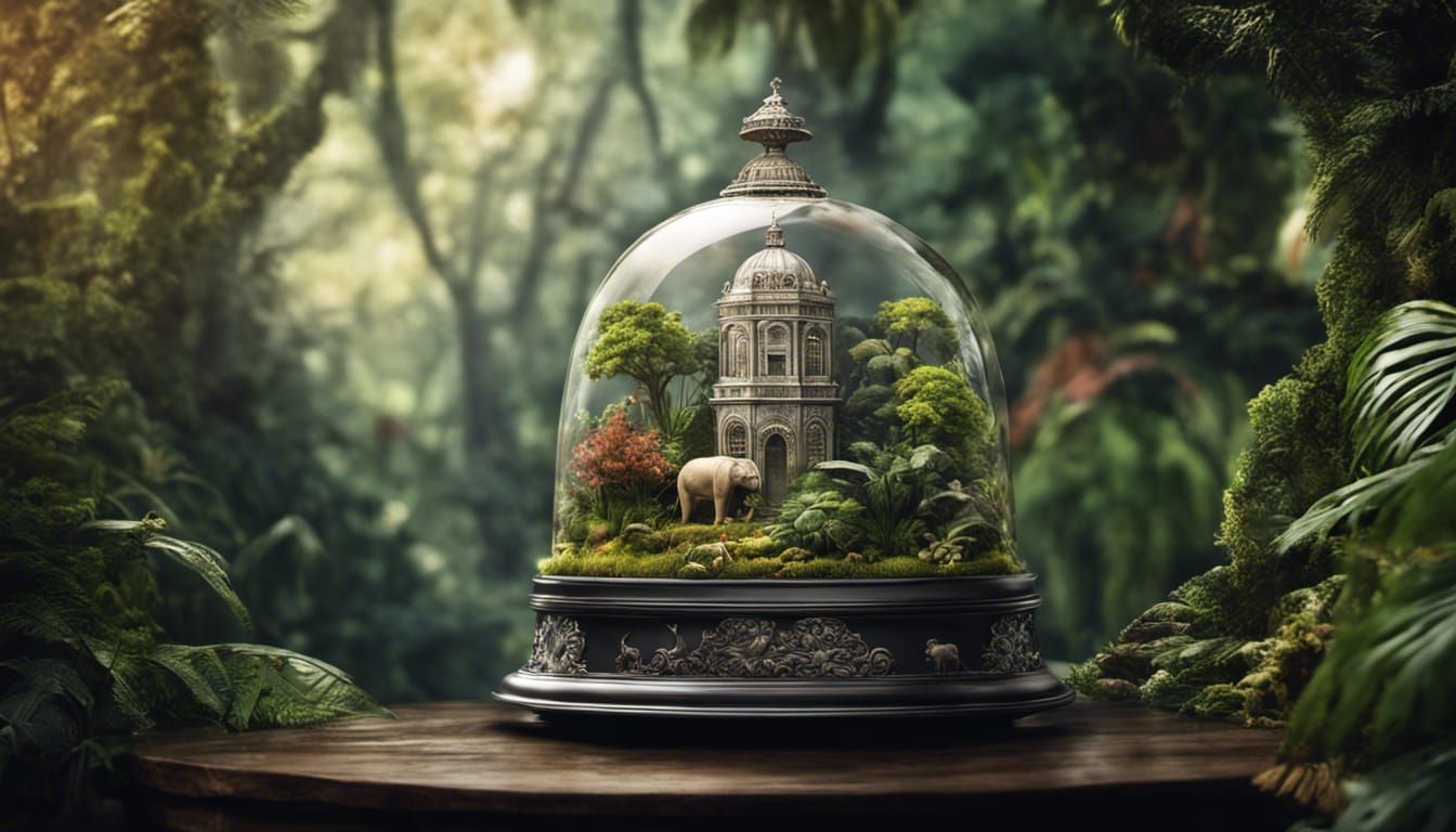 cloche containing a little ecosystem 023