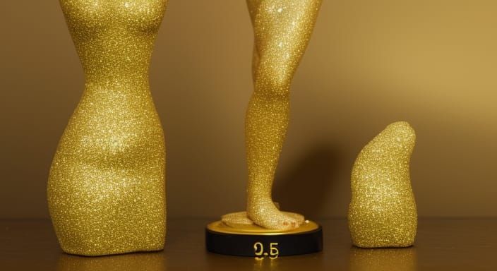 Venus sculpture  covered gold glitter