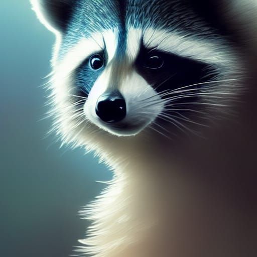 Fluffy racoon