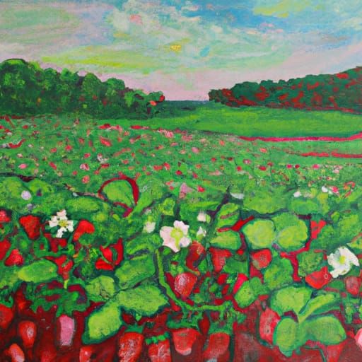 Strawberry Fields Painting - AI Generated Artwork - NightCafe Creator