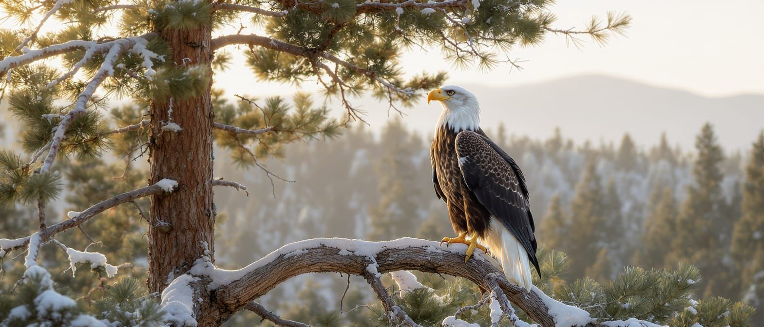 A majestic bald eagle