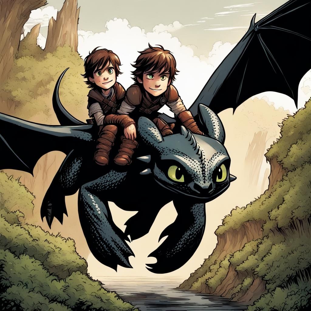 How to train your dragon toothless and hiccup - AI Generated Artwork ...