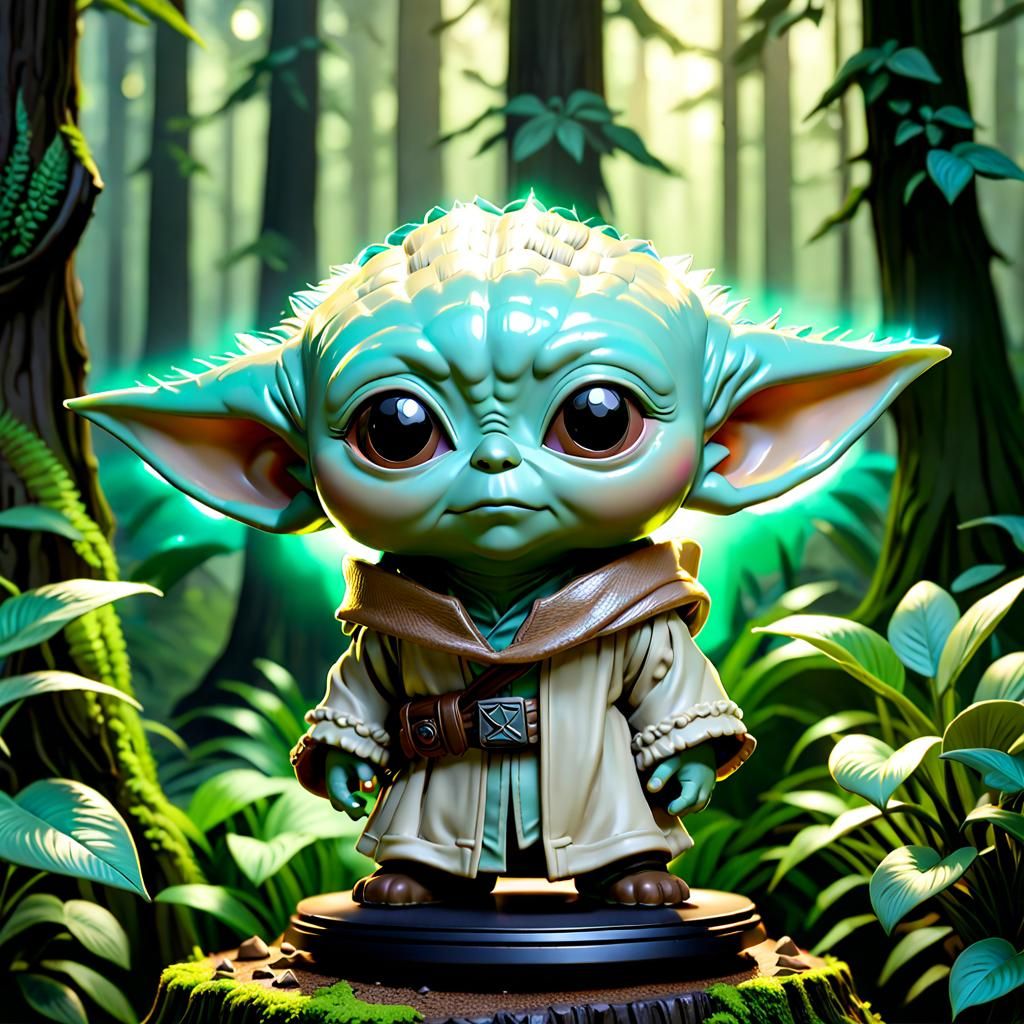 Cute Baby Yoda as Bobblehead AI Generated Artwork NightCafe Creator