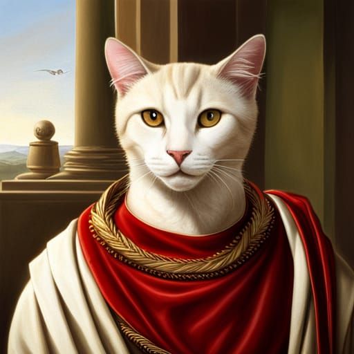 Julius Caesar as a cat - AI Generated Artwork - NightCafe Creator