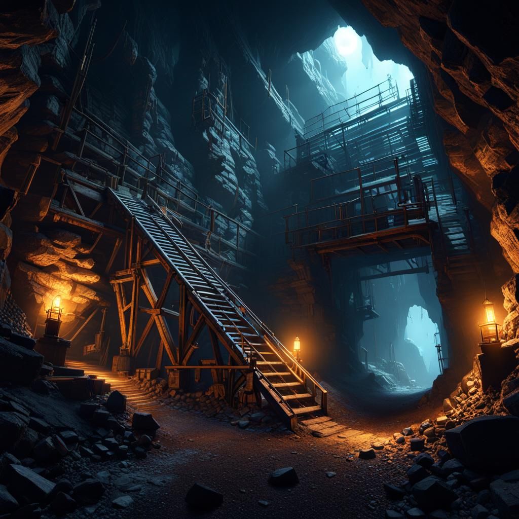 Haunted Mine - AI Generated Artwork - NightCafe Creator