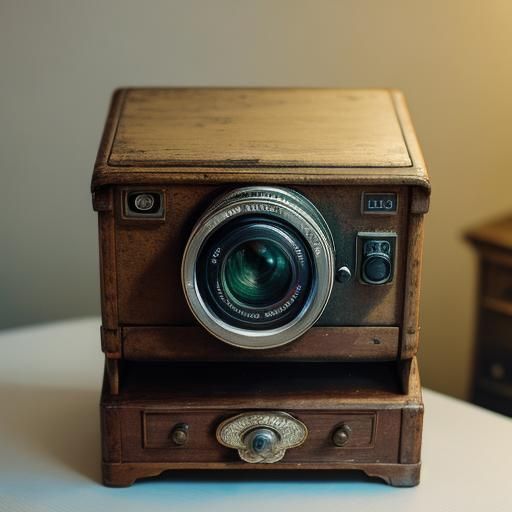 Focus on an old photo sitting on a night stand, vintage, age...