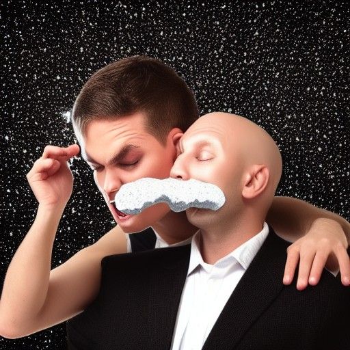 mysterious man sucking the mind out of another man with spar...