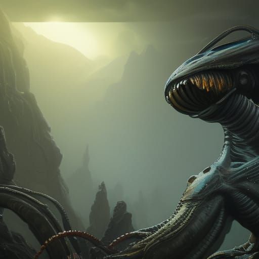 H. R. Geiger xenomorph - AI Generated Artwork - NightCafe Creator