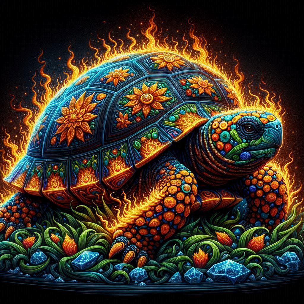 Coahuila Box Turtle Made of Fire