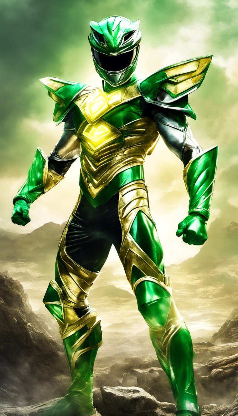 Photograph Power Rangers, [Green Ranger], emerald electricity ...