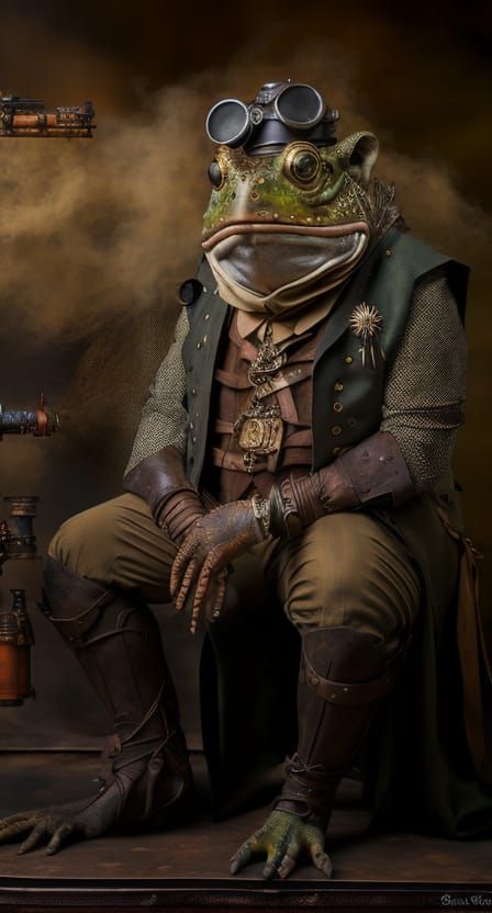 Steampunk frog  by @thezodiac