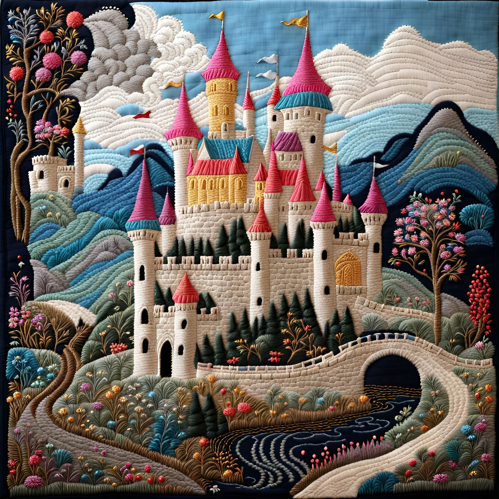 Embroidered Castle  by @Username_Already_Taken
