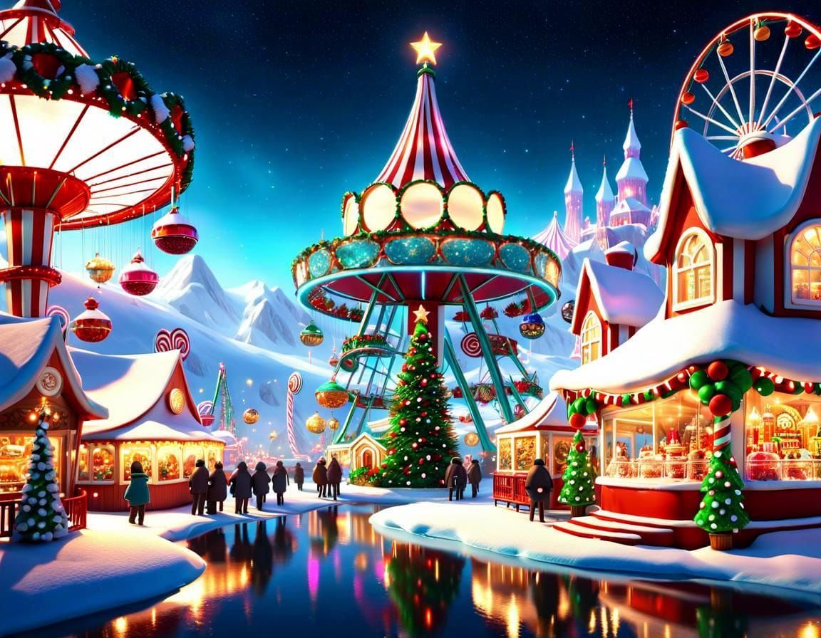 Christmas Theme Park v1 AI Generated Artwork NightCafe Creator