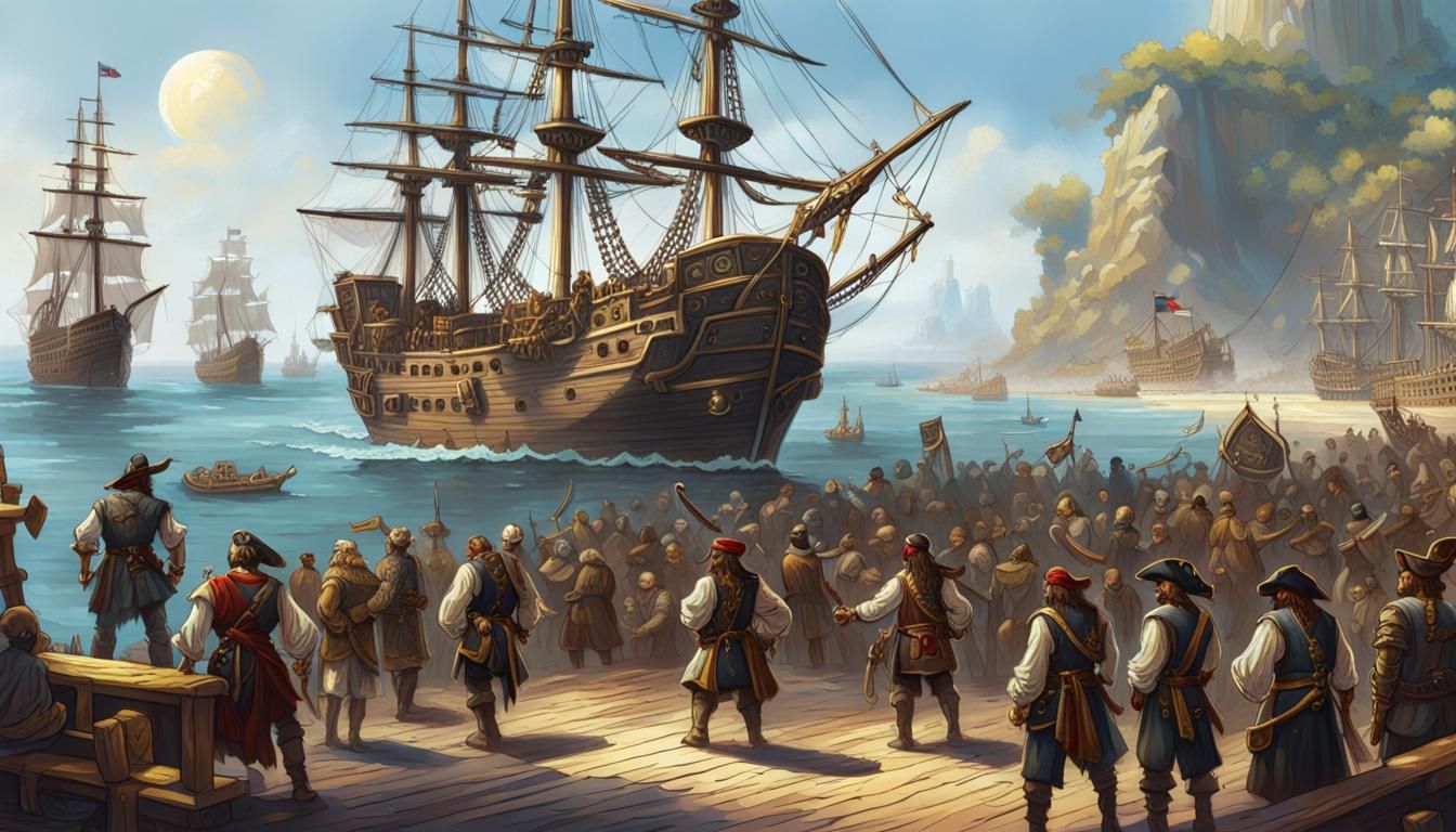 Pirates And Their Companions - Ai Generated Artwork - Nightcafe Creator