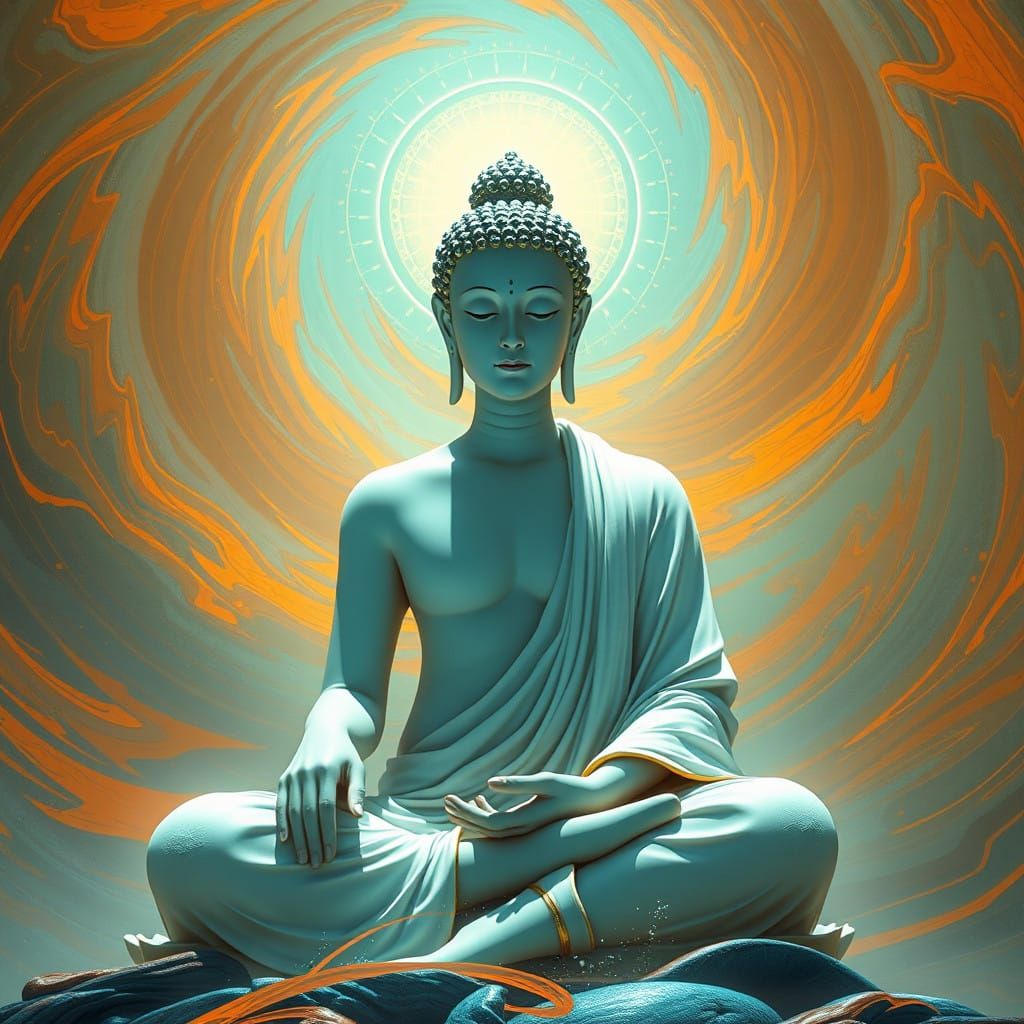 Serene Figure Embodies Equality and Purity in Vibrant, Triad...