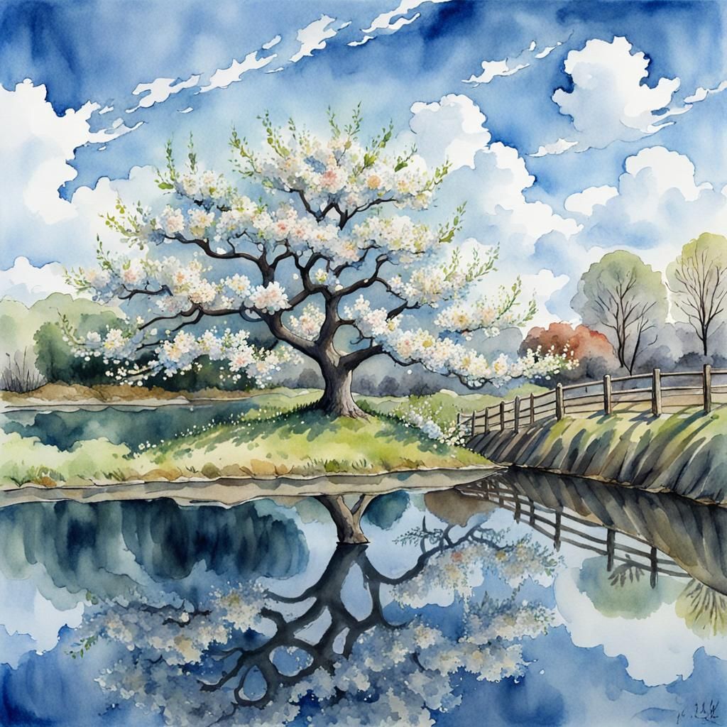 Blooming apple tree. Early spring  by @Corn Clay