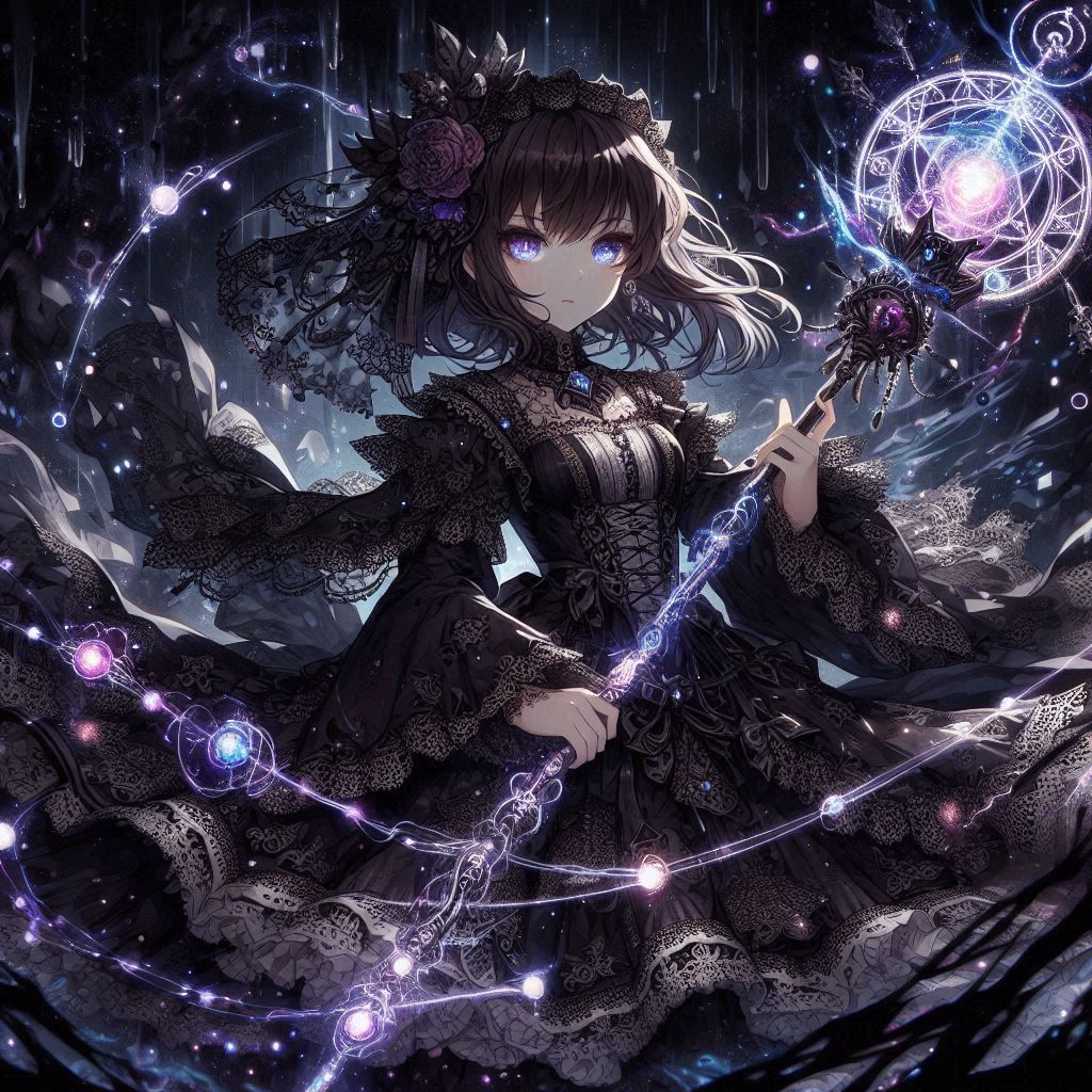 Anime style Morgan Le Fey with staff by DALL-E 3 - AI Generated Artwork ...