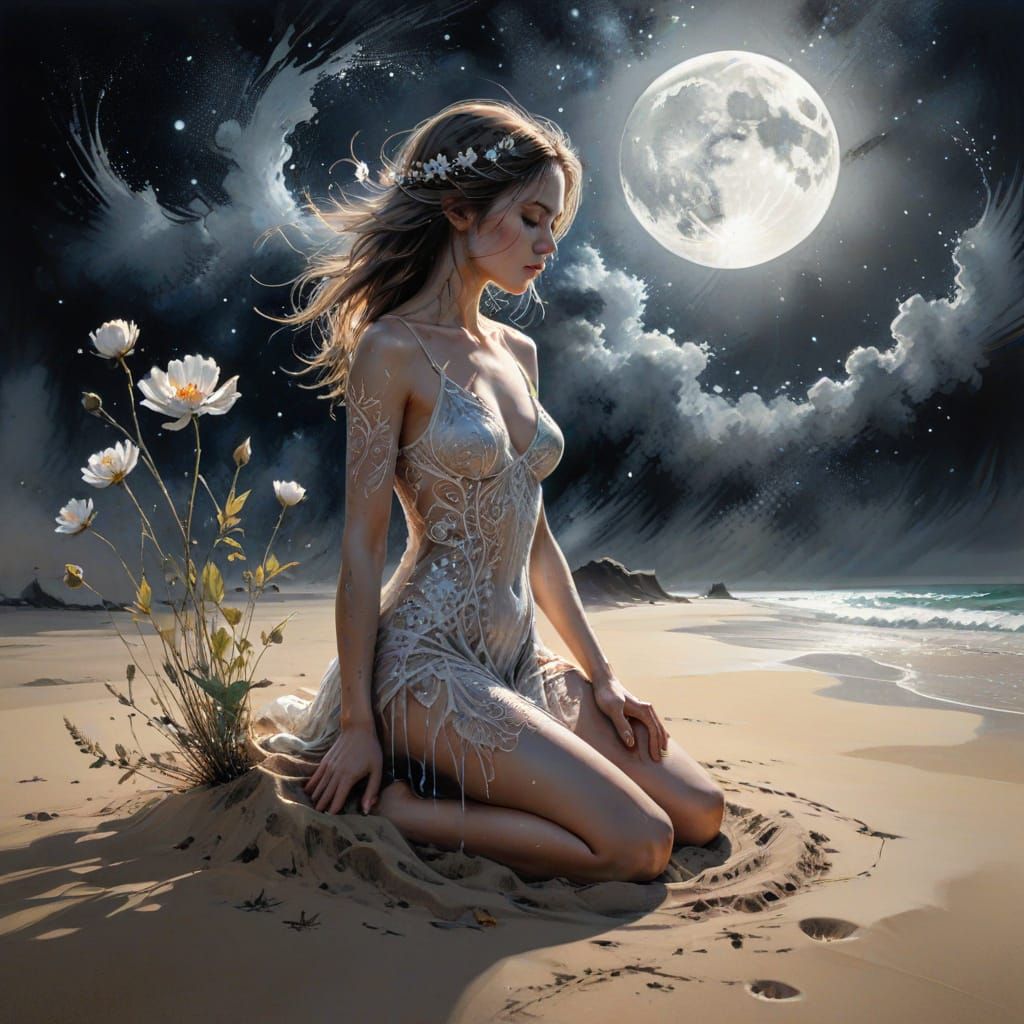 This work harmoniously combines the style of Willem Henraets, the graceful, expressive watercolor technique of Carne Griffiths and the airy,...